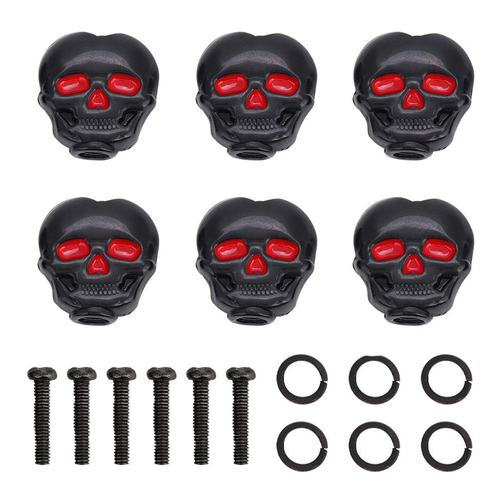 Tuning Peg Cap, 6 Pack Guitar Tuning Peg Cap Heads for Folk Electric Guitar(Black) Guitar Universal Accessories