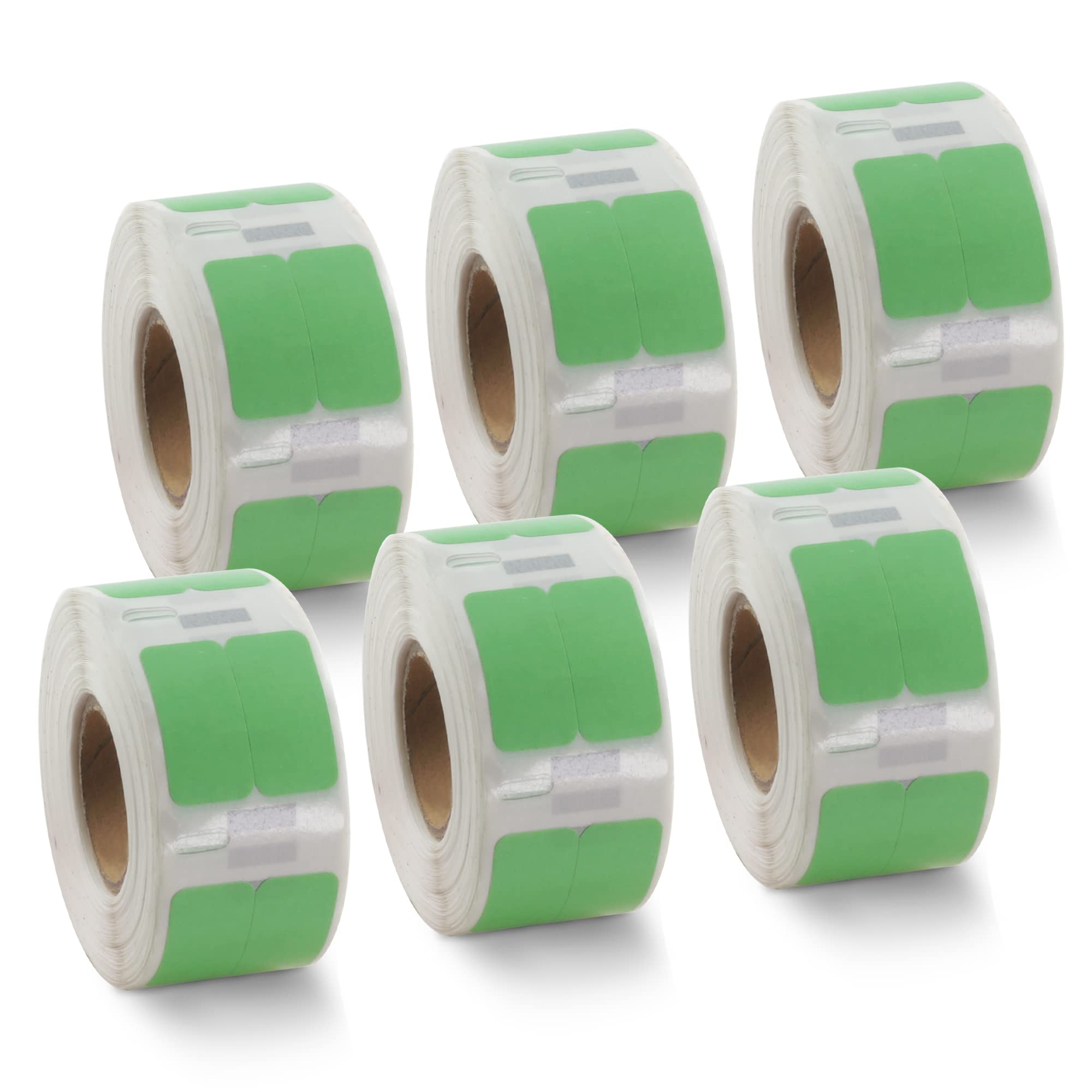 BETCKEY - 6 Rolls Green Small Multi-Purpose Labels Compatible with DYMO 11353(S0722530), 13mm x 25mm, 6000 Colored Labels Compatible with DYMO LabelWriter 450, 4XL, NOT Fit 550 or 5XL