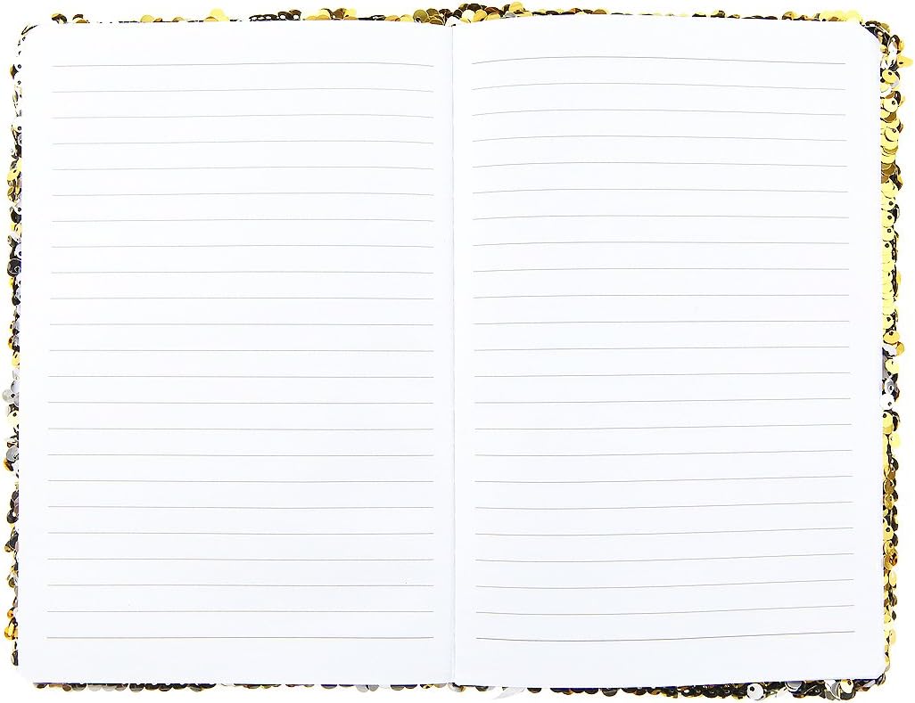 Magic A5 Reversible Sequin Notebook Sparkling Shiny Glittery Planner Journal Notebook Gift for Kids Adults (Gold) - Image 4