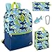 5 in 1 Backpack with Lunch Bag for Boys, Backpack and Lunch Box Set Elementary (Sharks)