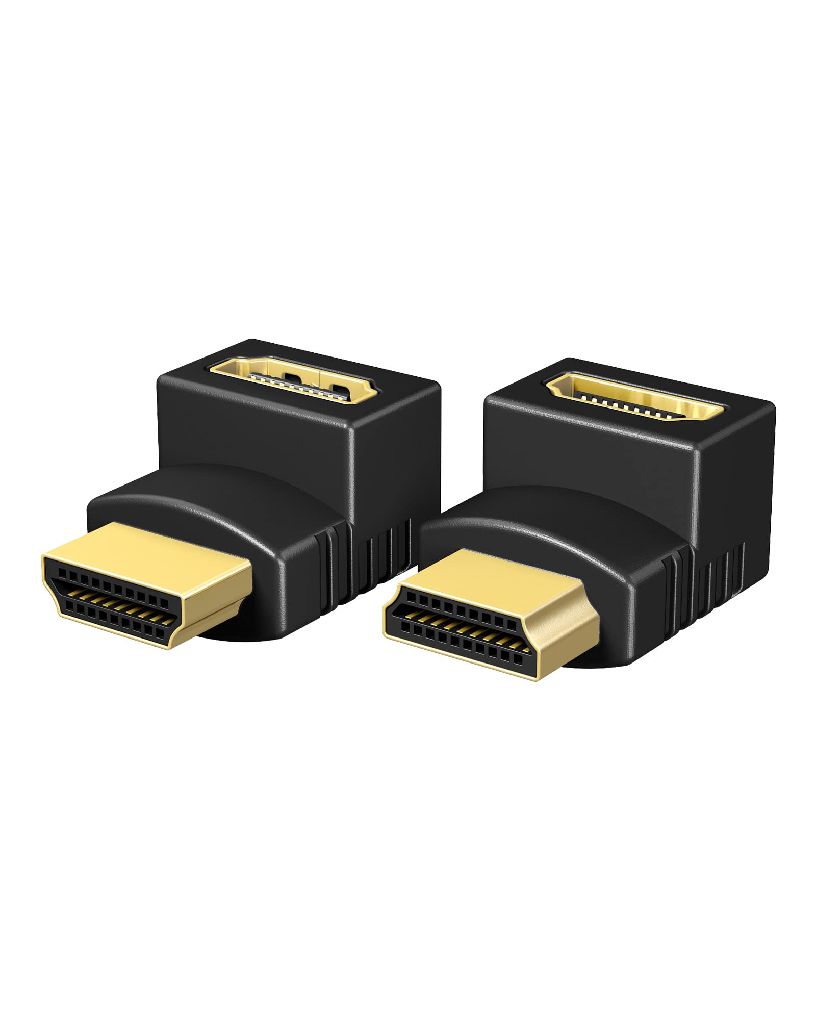 ICY BOX IB-CB009-1 HDMI Angled Adaptor Set of 2 / Mirrored Orientation / 1080p / 2160p / 3D / Ethernet/True HD/DTS-HD/Gold-Plated Connectors
