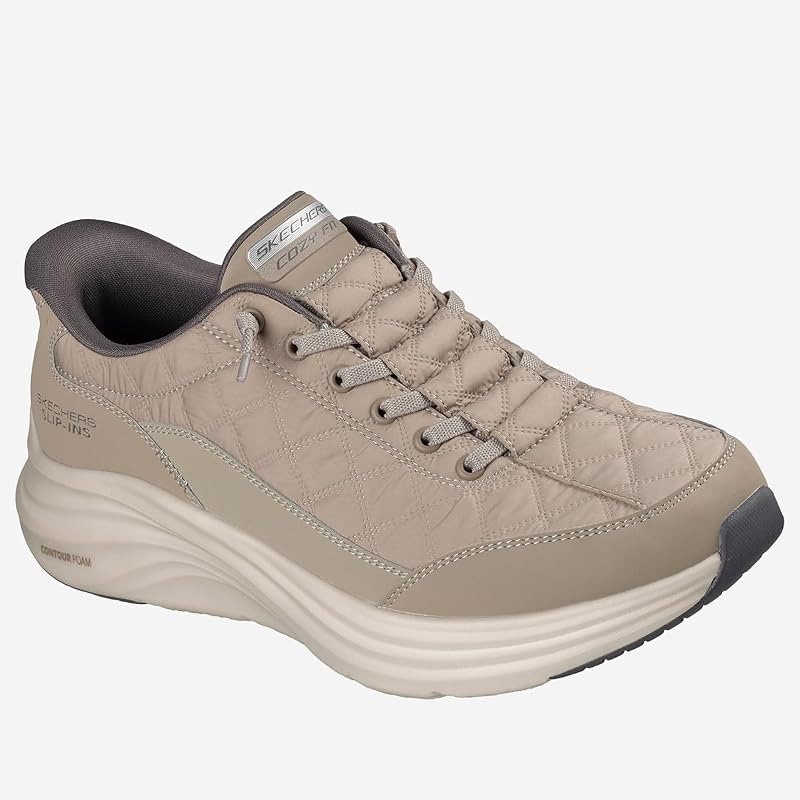 Herren Contour Foam Cozy Fit Turnschuhe, Taupe Mesh Duraleather Charcoal Trim, 42 EU