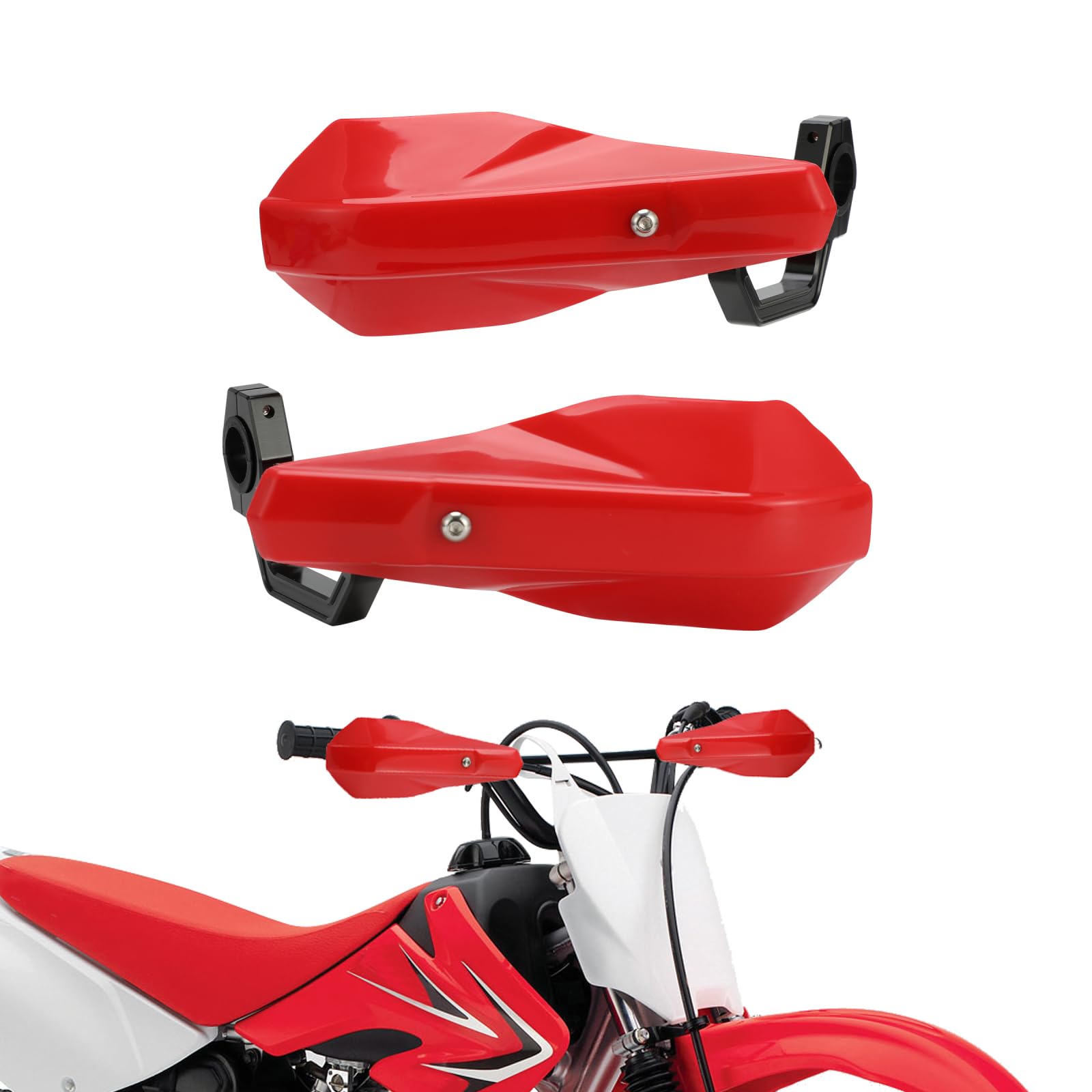 Photo 1 of USTPO Motorcycle Handguards 7/8" and 1 1/8" Hand Guard Protection Universal for CRF 110 CRF50 CRF125 CRF 70 CRF80 CR 85 XR100 XR80 XR70 SSR110 Dirt Pit Bike ATV Red