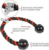 Yes4All Tricep Rope 91.4 cm Nylon Braided with Carabiner Red Black view 2