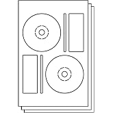Full Coverage CD/DVD Labels, 50 Sheets | Compatible with Memorex Large Core Disc and Case, 2 Sets of Labels Per Sheet, Photo Quality, Matte Finish