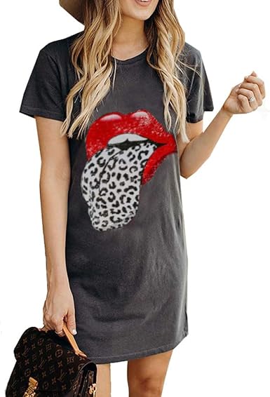 red t shirt dress amazon