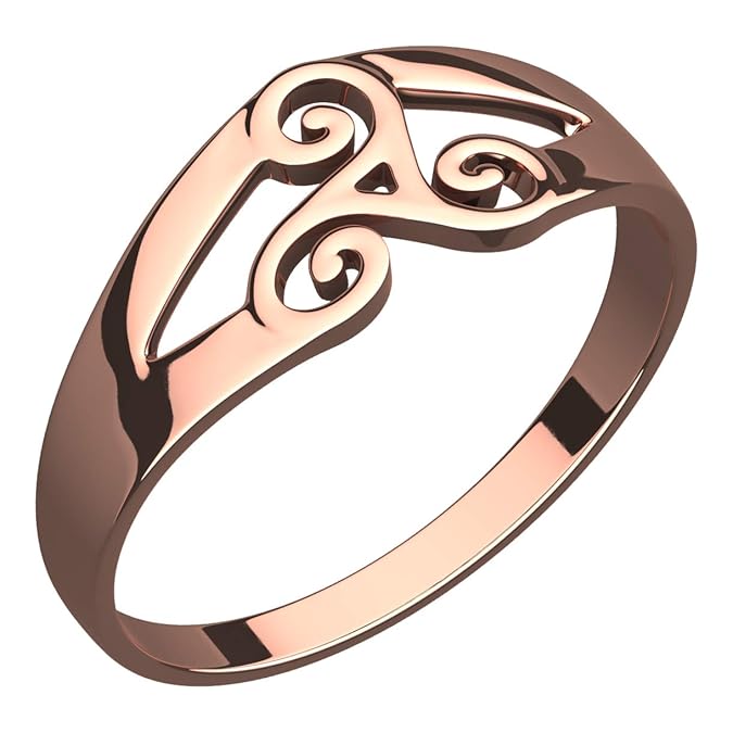 GWG® Ring für Frauen 18K Roségold vergoldetes Keltische Spirale Triskele