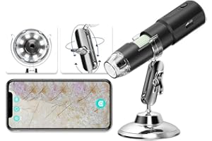 JBMBHC Wireless Skin Analyzer Machine Dermatoscope Scalp/Skin/Hair follicle Detection Testing Analysis Magnifier UV Skin Analyzer Professional 1000X Facial Skin Detector Digital Microscope