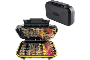 GENERIC OutdoorFishing Fly Fishing Flies Kit Fly Assortment Trout Bass Fishing with Fly Box, 33/48/72/100/114/148pcs with Dry/Wet Flies, Nymphs, Streamers, Popper