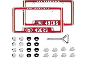 NATUZORA 2Pcs Aluminum Full Color Car License Plate Frames for 49ers-Universal Fit for Cars, Trucks, SUVs - Rustproof & Easy Install, Durable Metal Design (ZDF-07)