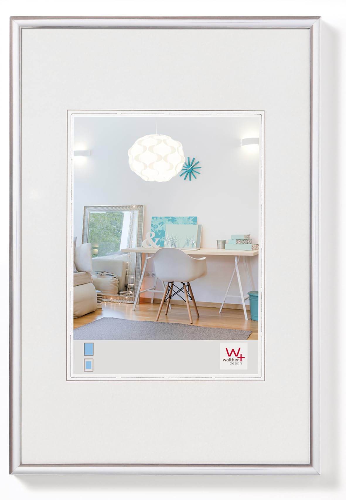 walther design Bilderrahmen silber 50 x 60 cm New Lifestyle Kunststoffrahmen KV060S
