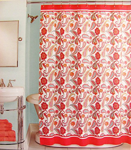 Peri Shower Curtain Fabric Boho Piasley 72 X 72 Pink Teal Orange