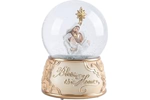 Taman Christmas Snow Globe, Nativity Musical Color Change Lighted Tabletop for Christmas Decorations Home Décor Kids' Gift Without Auto Snow-Blowing