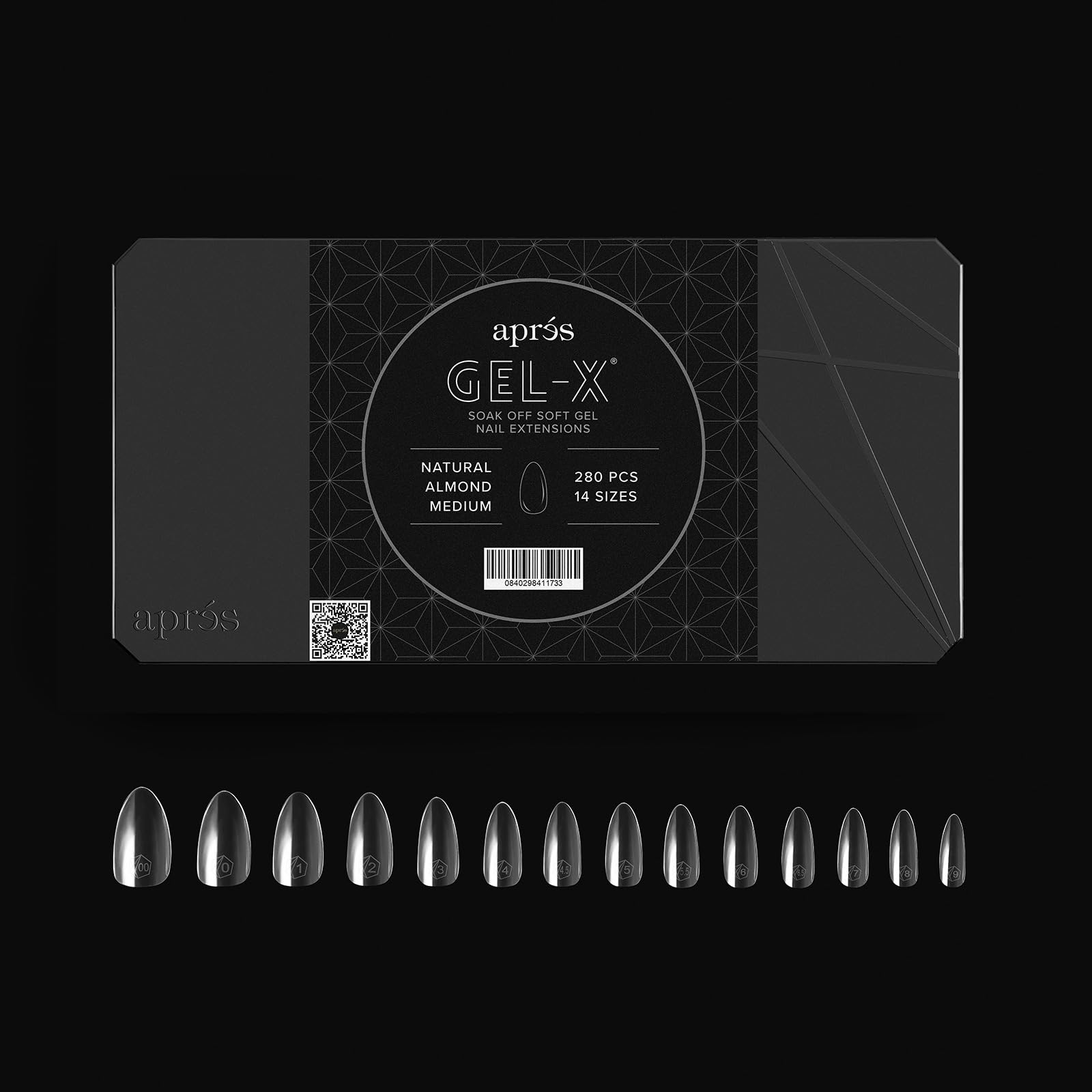 Apres Gel-X® Almond Box of Nail Tips | 280 Gel-X Tips, Soft Gel Tips, 14 Sizes 00-9 | Half-sizes Included (Natural Almond Medium, 280 Count) - Image 2