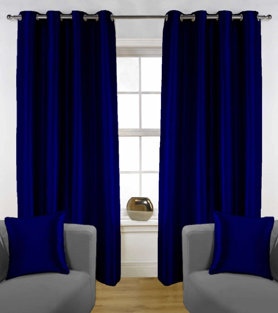 Enaakshi 2 Piece Partial Blackout Plain Door Curtains 7 Feet Pack