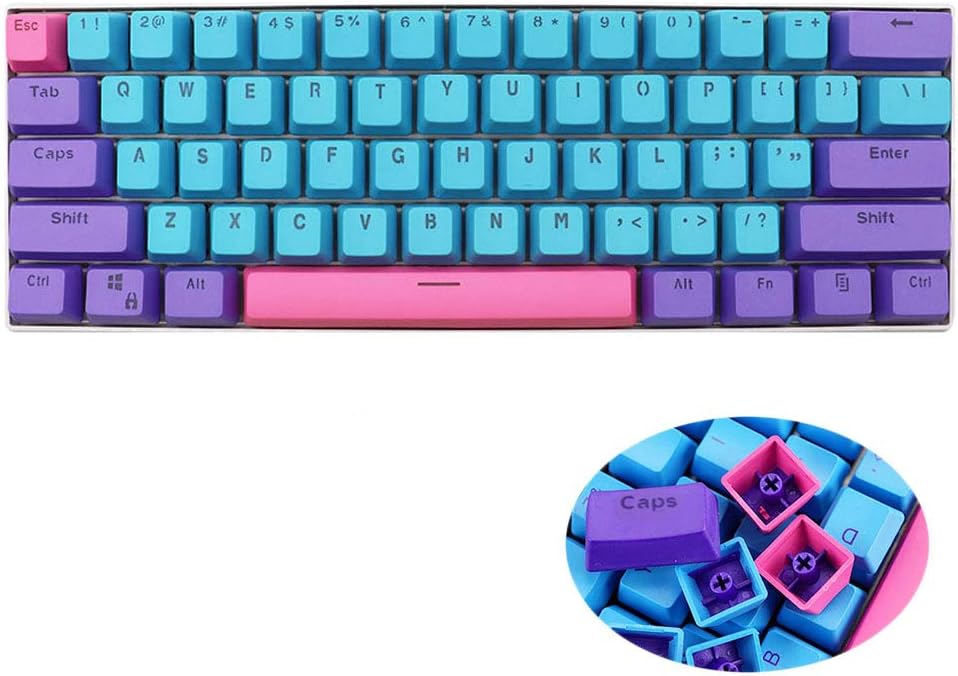 Amazon Com Gtsp 61 Keycaps 60 Percent Ducky One 2 Mini Keycaps Of Mechanical Gaming Keyboard Oem Profile Rgb Pbt Keycap Set With Key Puller For Cherry Mx Switches Gh60 Rk61 Annie Pro Joke Only Keycaps
