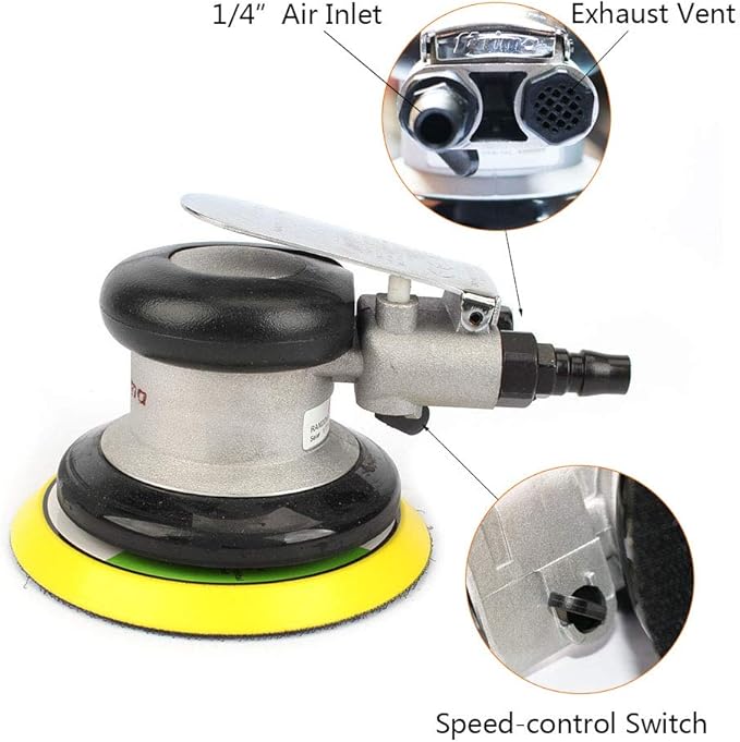 5Inch Heavy Duty Air Dual Action Random Orbital Sander