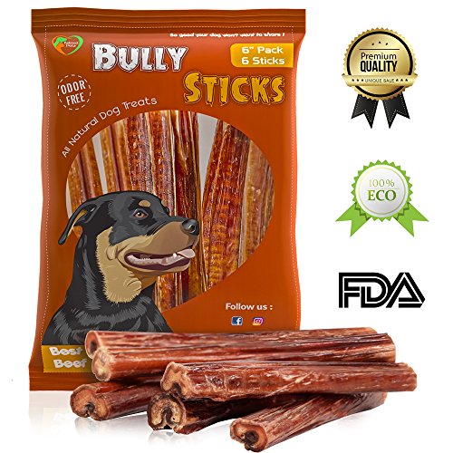 Beloved Pets Thick Bully Sticks for Dogs & Puppies 6 and 12 Inch Best Beef Pizzle Made for USA