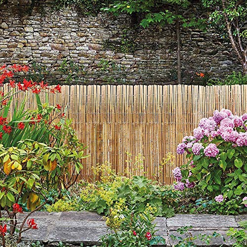 MGP SBF-94 Bamboo Slat Rolled Fence, 14'L x 4'H, Yellow