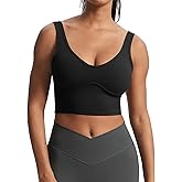 Aoxjox Women's Workout Brooke Tank Crop Curve Longline Fitness Sports Bras Training Gym Bra Yoga