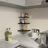 HORLIMER Black Corner Shelf Set of 6 Rustic Wooden Wall Shelves view 2