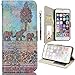 6 Plus Case, iPhone 6s Plus Case, UrSpeedtekLive Tribal Elephants Pattern Premium PU Leather Flip Wristlet Wallet Case Cover for Apple iPhone 6s Plus/ iPhone 6 Plus (Built-in Credit Card/ID Card Slot)