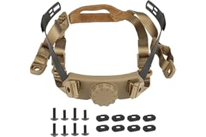 AZB Tactical Helmet Strap Adjustable Chin Strap Inner Suspension System with Bolts and Screws for Tactical Fast MICH IBH Airsoft Helmets