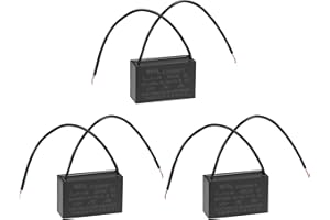 uxcell Ceiling Fan Capacitor CBB61 5uF 250V AC 2 Wires Metallized Polypropylene Film Capacitor 47x29x18mm for Electric Fan Pump Motor Generator 3Pcs