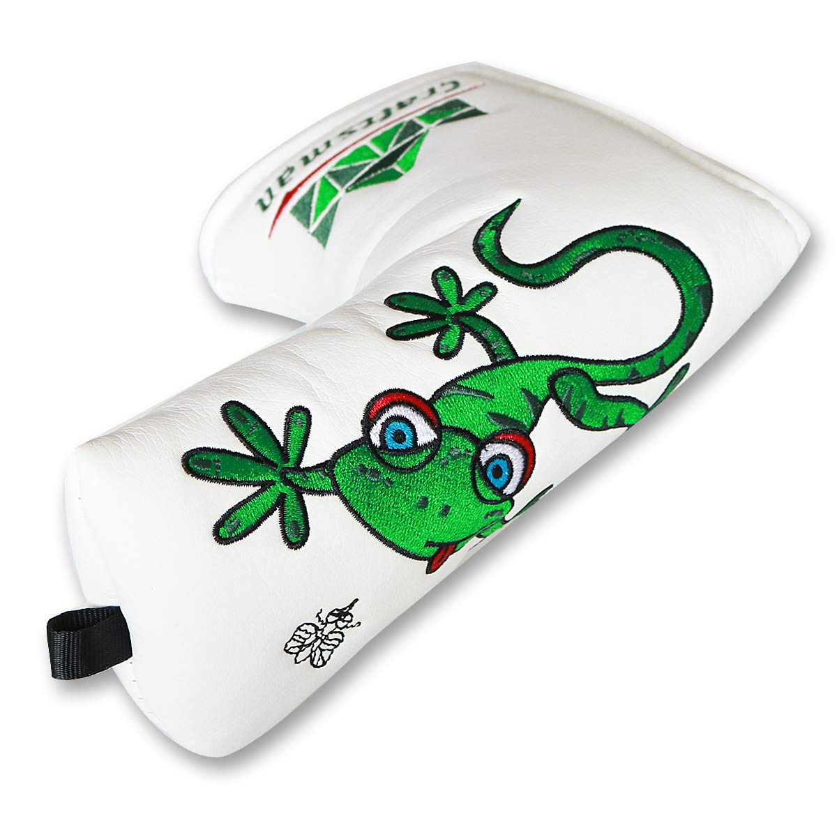Craftsman Golf Green Gecko Eating Mosquito White Blade Putter Cover Headcover