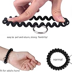 BIHRTC 5PCS Spiral Keychain Bracelet Wrist Coil