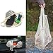2 Pack Washable Cotton Mesh String Organic Organizer Shopping Handbag, Long Handle Net Tote