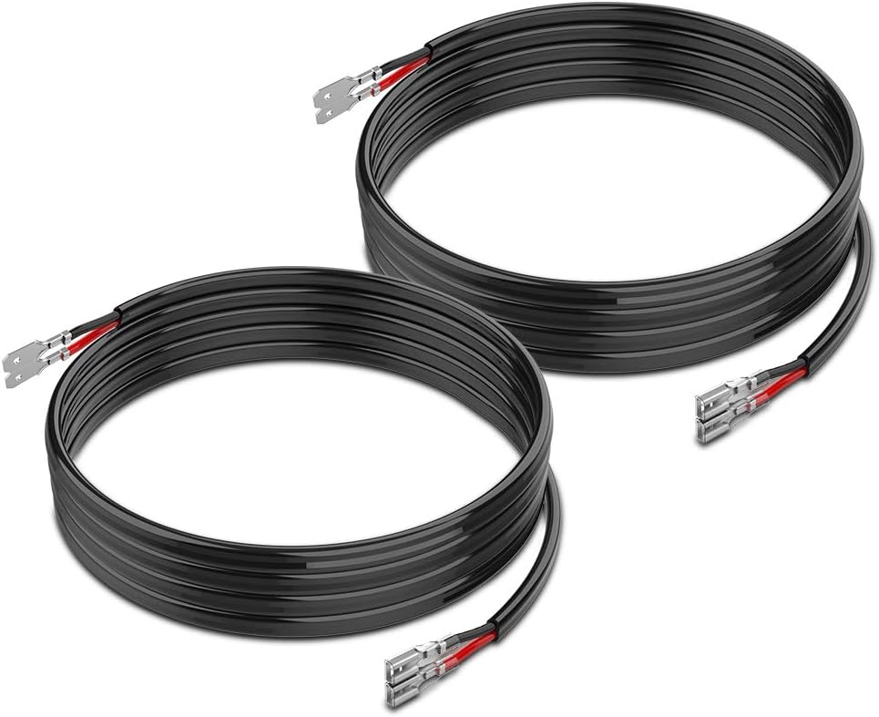 MICTUNING 6.6ft 16AWG Extension Cables 16 Guage Wires for Off Road LED Work Light Bar Wiring Harness 2 Pack