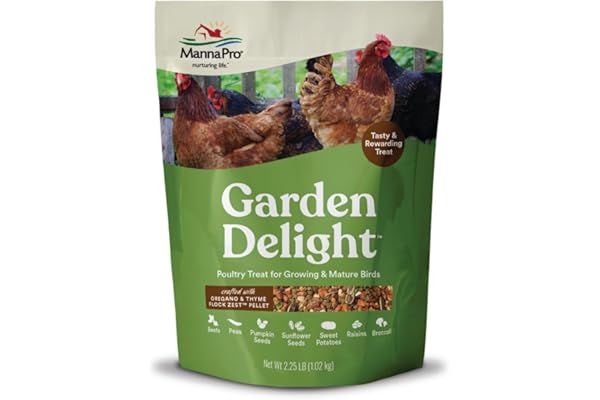 Manna Pro Garden Delight Chicken Treat with Vegetables & Herbs, 2.25 lb | Dried Vegetable & Herb Treat Mix, Natural Coop Enrichment, For Chickens, Ducks & Backyard Poultry, Made in the USA