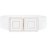 WHIPPY Straw Woven Elastic Belt for Women Fashion Boho Raffia Ladies Belt Braided Wide Stretch Waistband for Dress