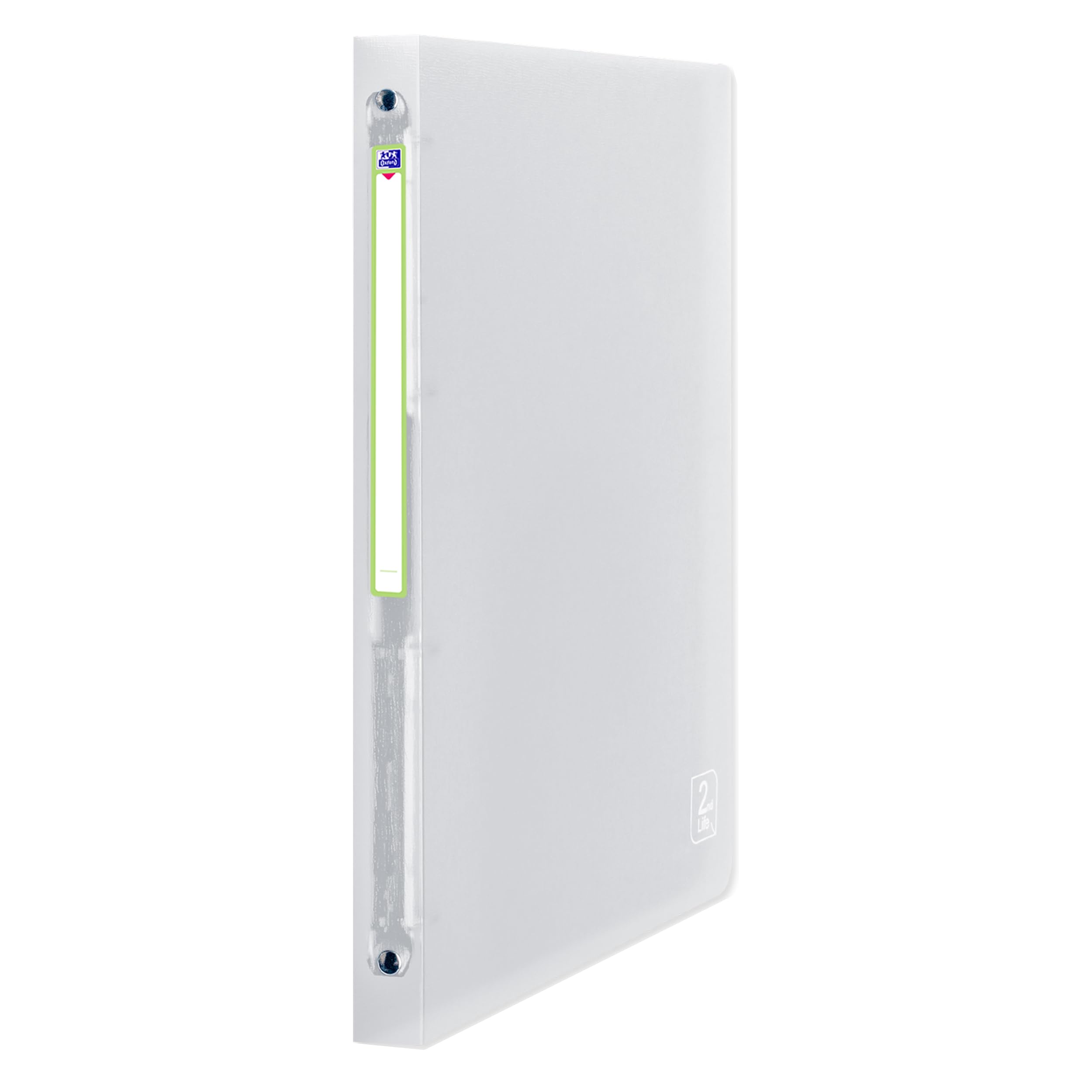 Oxford A4 Clear Ring Binder, Compact Folder, Recycled Translucent Flexible Plastic, 4 O-Ring Binder, Slim 20mm Spine, Lightweight Wipe-Clean Cover