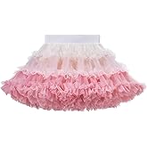 Tutu Skirts for Toddler Girls, Gradient Tiered Skirt Color-Block Fluffy Soft Tulle Skirt Daily Outfit Tutu Dress 1T-5T