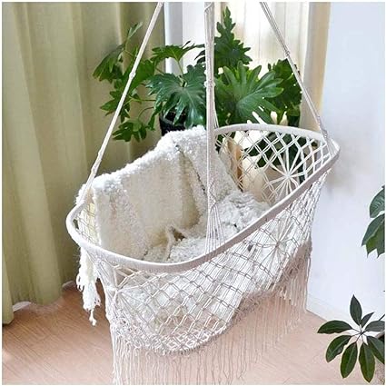 macrame hanging bassinet