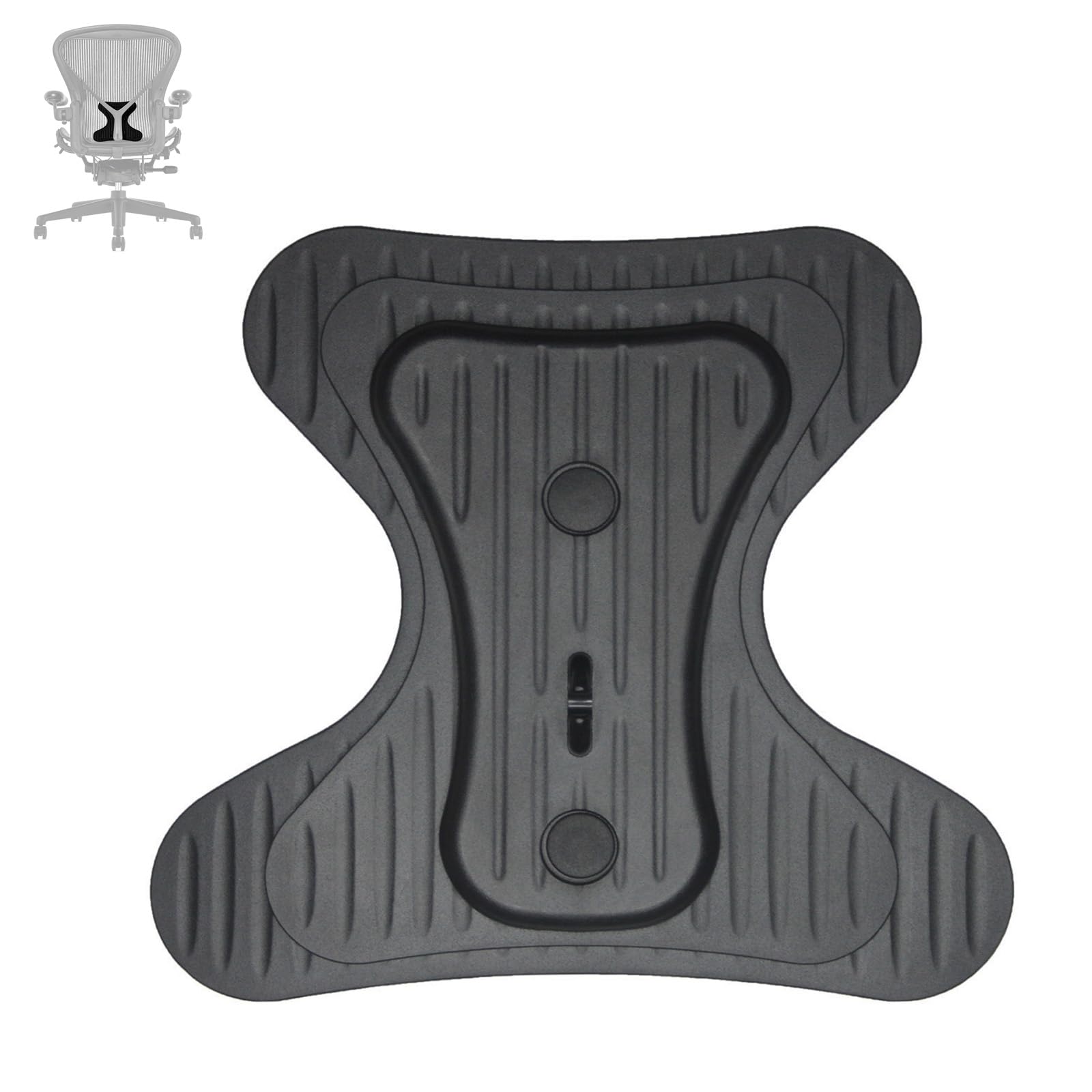 Photo 1 of Compatible with Herman Miller Classic Aeron Chairs, PostureFit Butterfly Lumbar Support Replacement with Polyurethane Back Pad, Graphite Black, Sizes A B C Universal