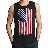 Evankin 4th of July Tank Top for Men Patriotic American Flag Sleeveless Shirts Funny Novelty USA Vest Independence Day
