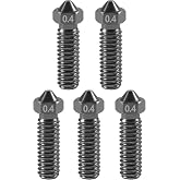 Aokin 5 Pcs 0.4mm 3D Printer Hardened Steel Nozzles for Volcano Nozzle with High Temperature Wear Resistant for Anycubic Vyper, Kobra Max, Kobra Plus, 1.75mm Filament 3D Printer