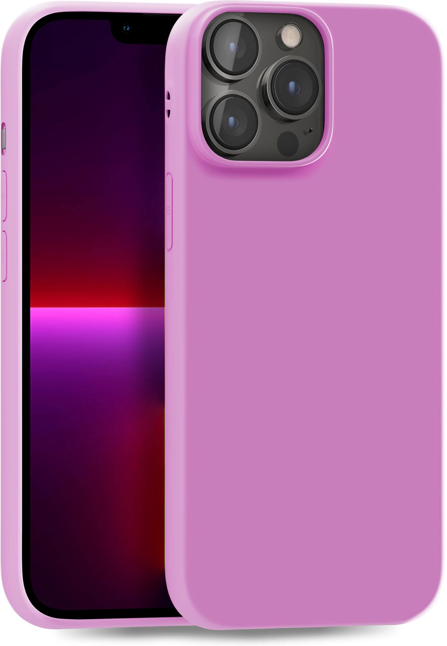 MyGadget TPU Case for iPhone 13 Pro Max - [ Camera Protection & Anti Fingerprint ] - Silicone Cover with Soft Touch & Anti Scratch Shell - Matte Pink Lilac