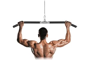 LAT Pulldown Bar with Full Wrapped, 33in Detachable LAT Pulldown Attachments for Cable Machine, Pull Down Triceps Pushdown Ba