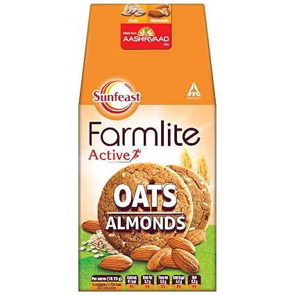 Sunfeast Farmlite Digestive Oats with Almonds Biscuits, 150g