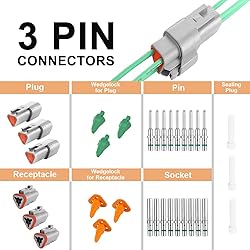 JRready ST6113 DT Connector 3 Pin Gray Waterproof
