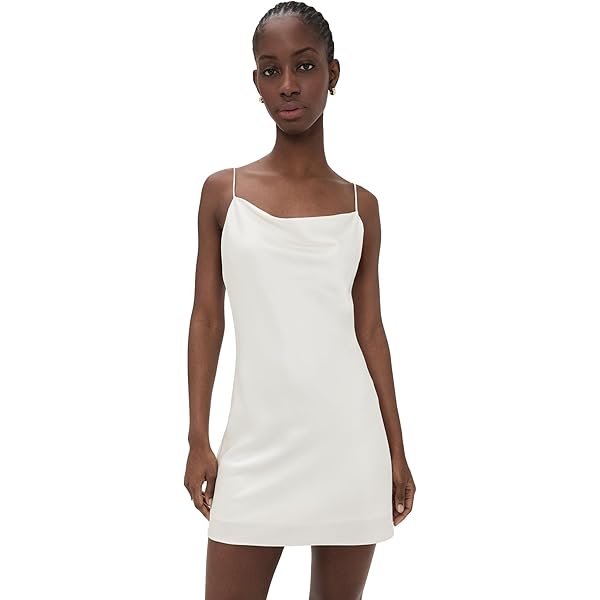alice + olivia Women's Harmon Drapey Slip Tank, Black, XS at
