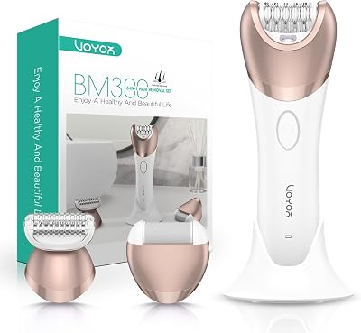 VOYOR Epilator for Women 3 in 1 Cordless Shaver Foot File Champagne Gold