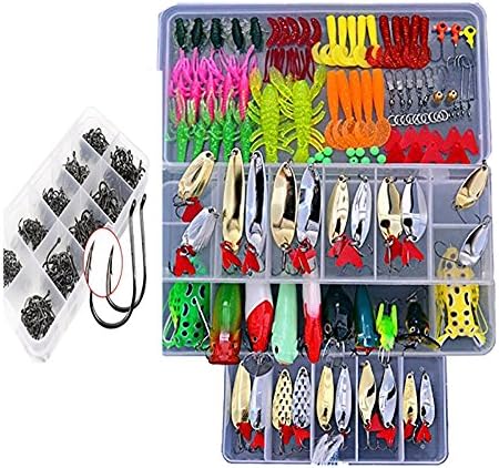 Fishing Lure 629Pcs 1 Set Minnow Popper Wobbler Spoon Metal Lures Soft Bait Fishing Lure Kit Hard Soft Bait And Other Saltwater Freshwater Lures for Fishing With Tackle Box