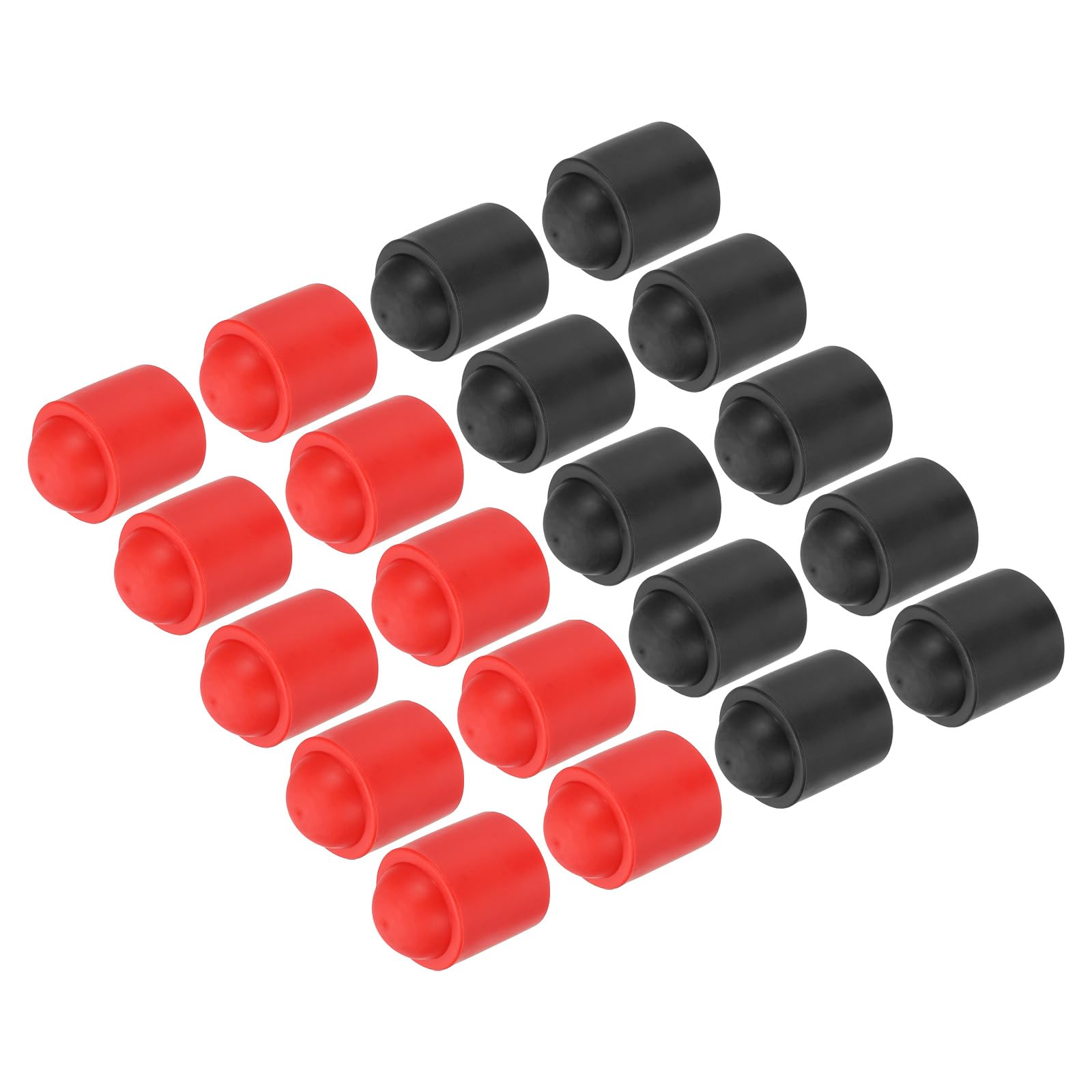 PATIKIL Pool Cue Protective Cover, 20 Pcs Rubber Pool Cues End Protectors Billiard Cue Bottom Cover Snooker Rod Protection Pad for Billiards, Red-Black