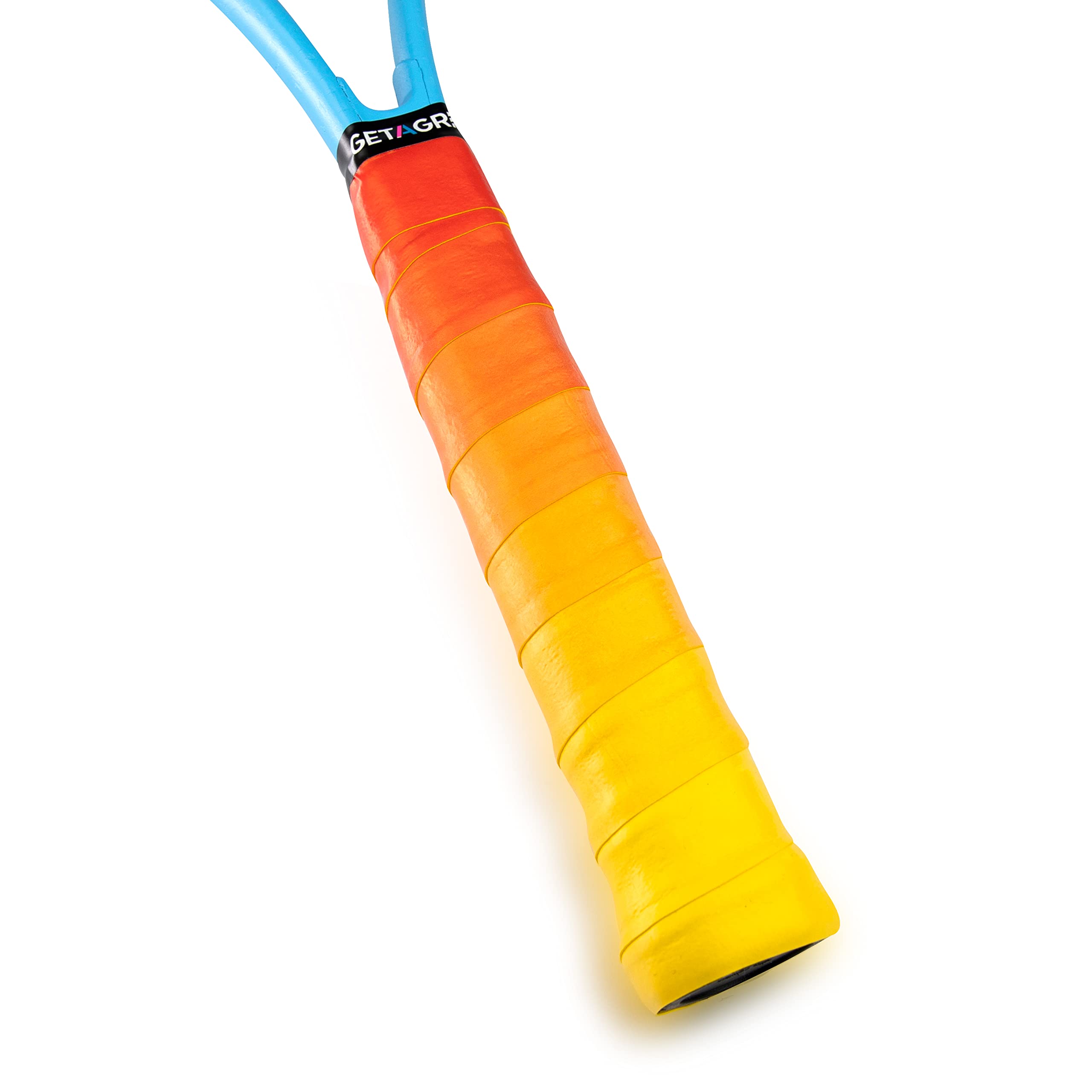 GET A GRIP - Custom Tennis Racket Grip Tape - Anti-Slip/Quick-Drying Tennis Overgrips - Precut Badminton Racket Grip with Finishing Tape - Squash Racket Grip Tapes (Game, Sunset, Match, 3)