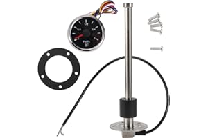 A ABSOPRO Fuel Sending Unit and Gauge Kit 8.86" Length Boat Fuel Sending Unit Marine Fuel Sender Unit Metal Black 1 Set 240-3